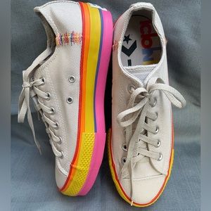 Converse Chuck Taylor All Star Lift Low Rainbow - Vintage White -564992c